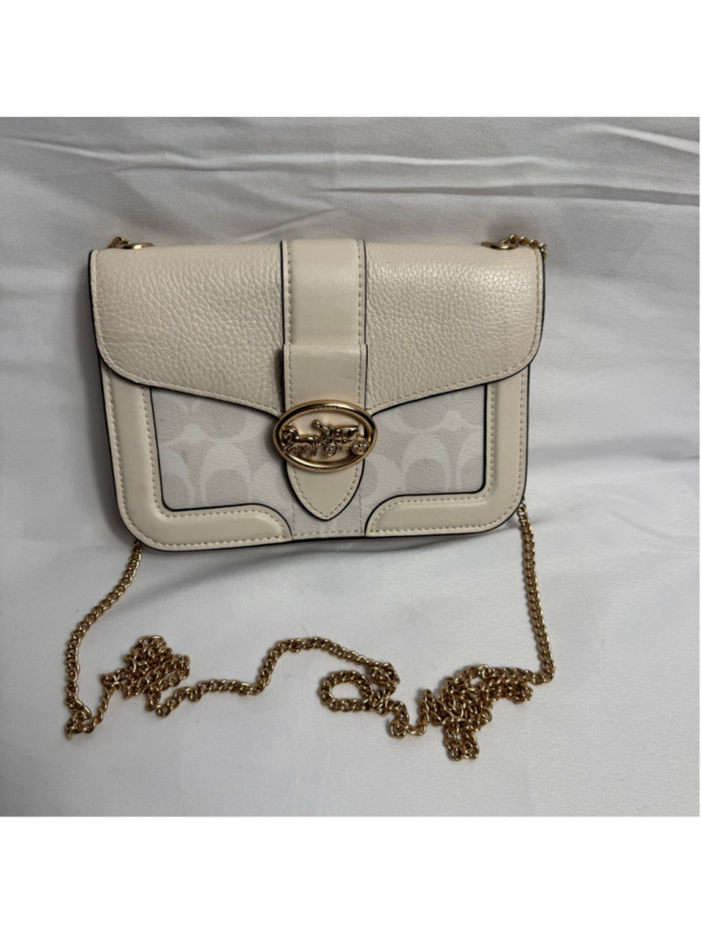 Women's Coach Crossbody Bag One Size Beige and White